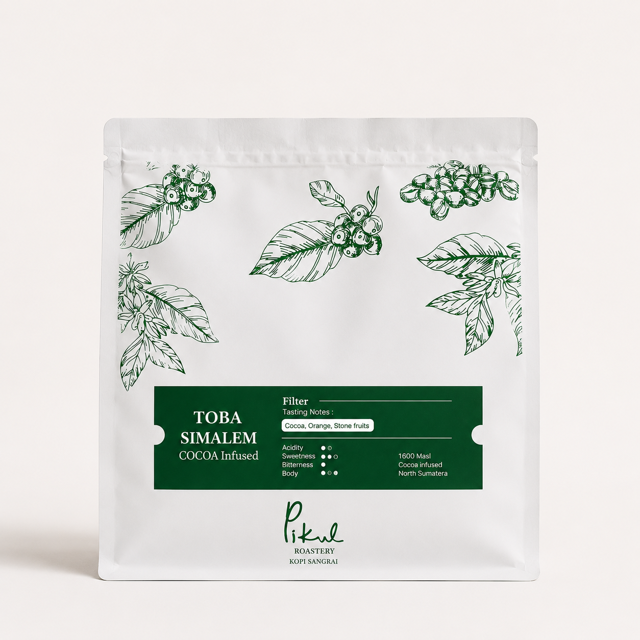 Biji Kopi Arabika Single Origin Toba Simalem Cocoa - 150 gram