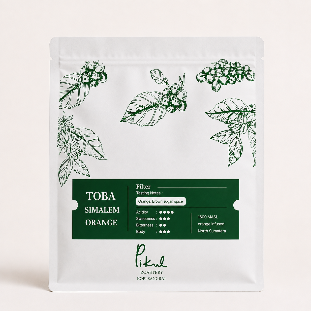 Biji Kopi Arabika Single Origin Toba Simalem Orange - 150 gram